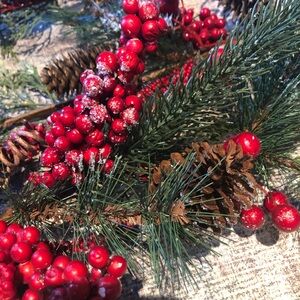 4 stems of Christmas greens/berry garland